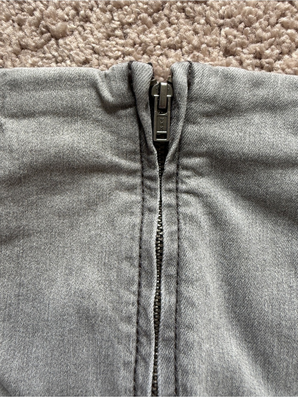 Women's Free People "Modern Femme" Grey Panel Seam Mini Skirt back zipper - Picture 6 of 6